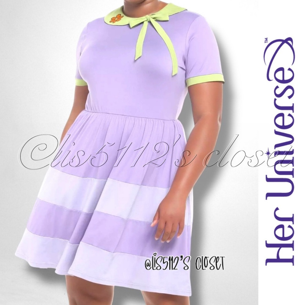 Her Universe x Scooby-Doo! Daphne Lavender Color Block Dress 2X 18 20